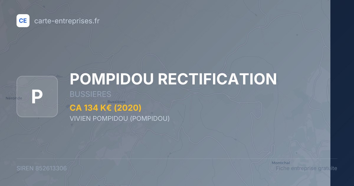 POMPIDOU RECTIFICATION — 852613306 — fiche entreprise