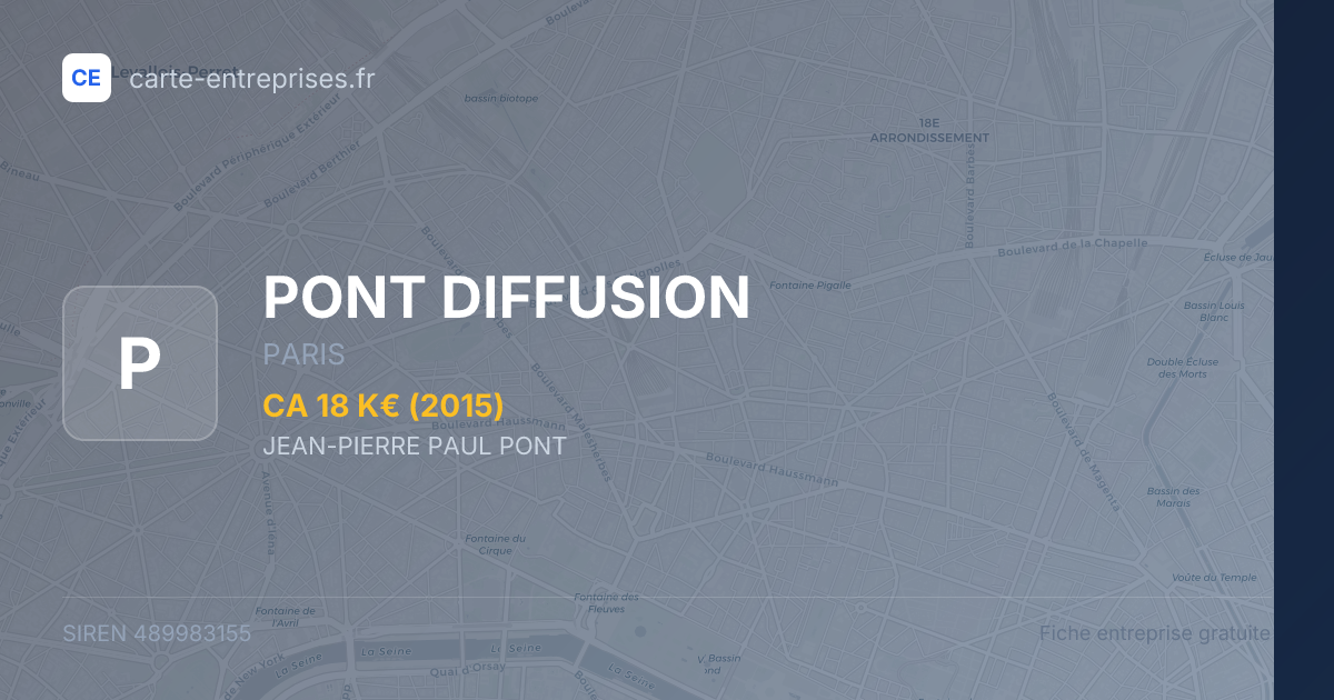 PONT DIFFUSION — 489983155 — fiche entreprise