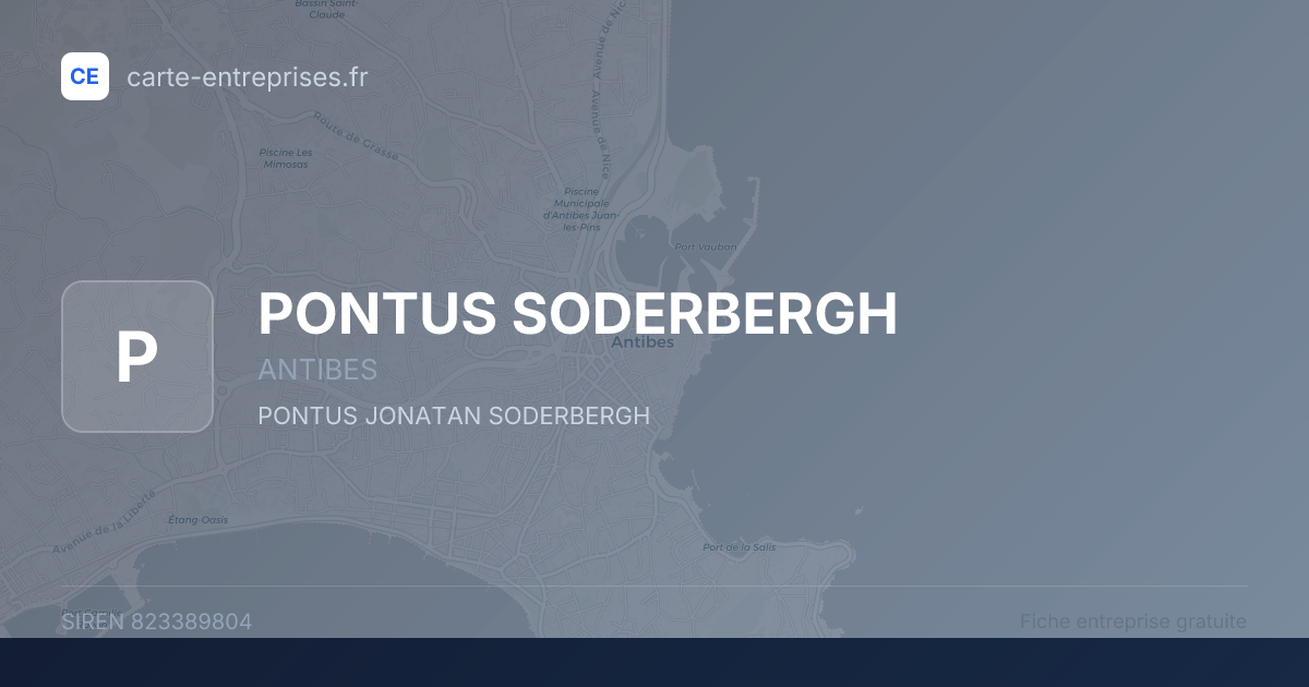 PONTUS SODERBERGH — 823389804 — fiche entreprise