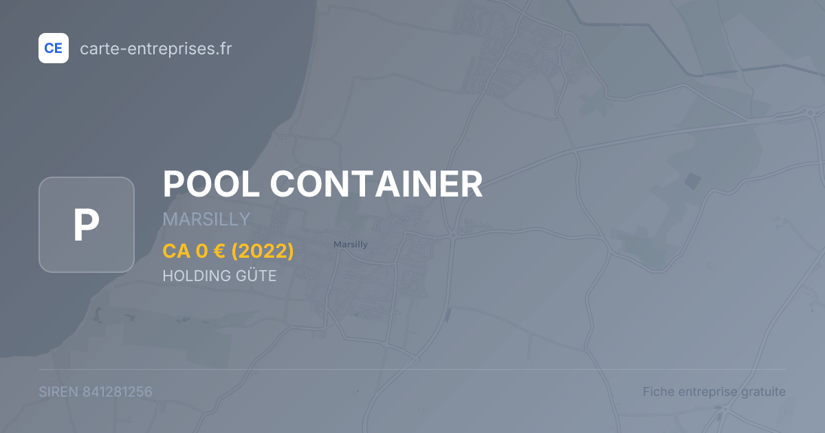 POOL CONTAINER — 841281256 — fiche entreprise