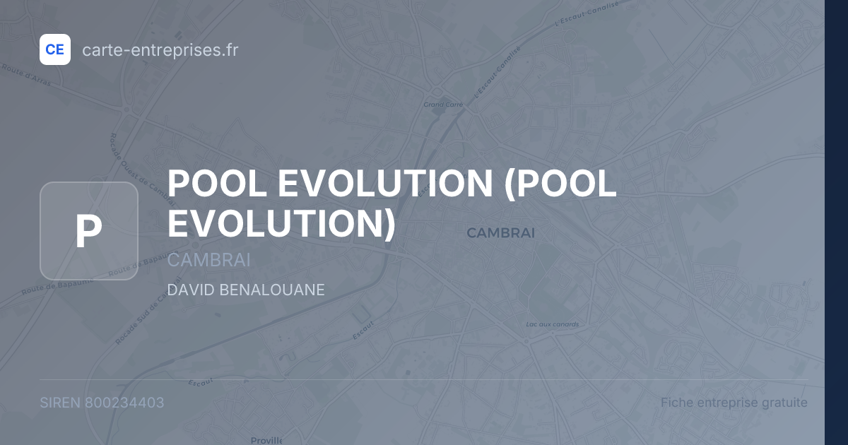POOL EVOLUTION — 800234403 — fiche entreprise