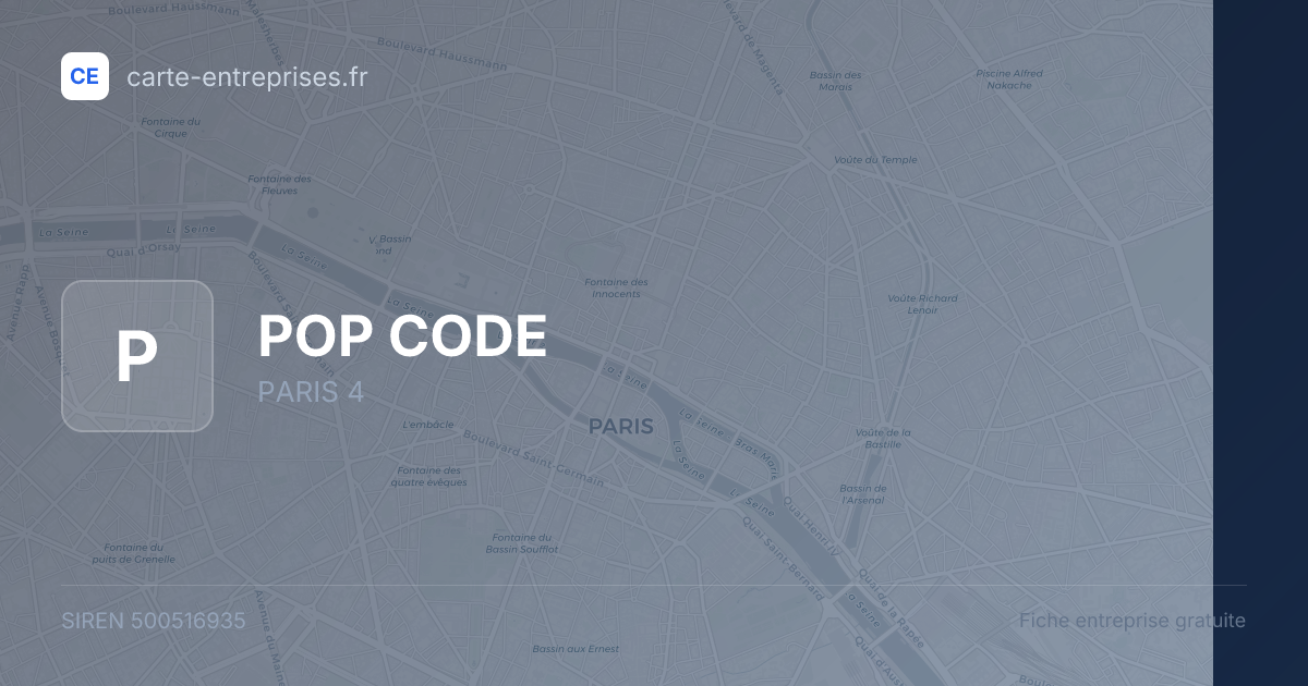 POP CODE — 500516935 — fiche entreprise