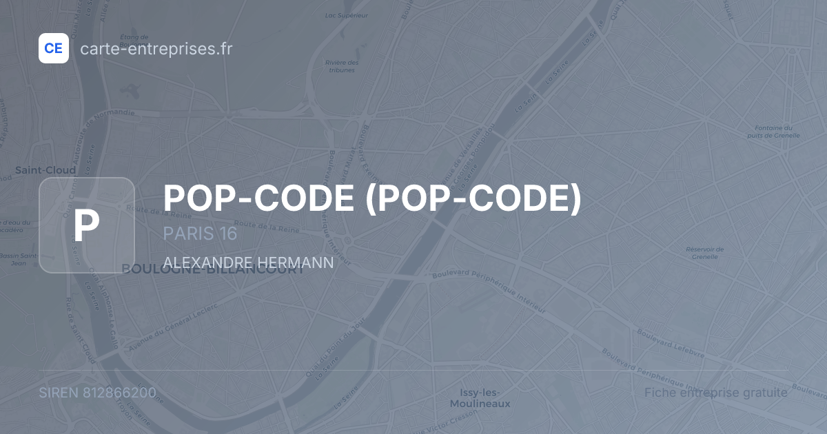 POP-CODE — 812866200 — fiche entreprise