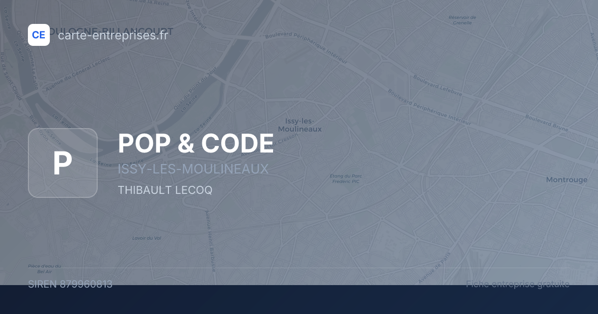 POP & CODE — 879960813 — fiche entreprise