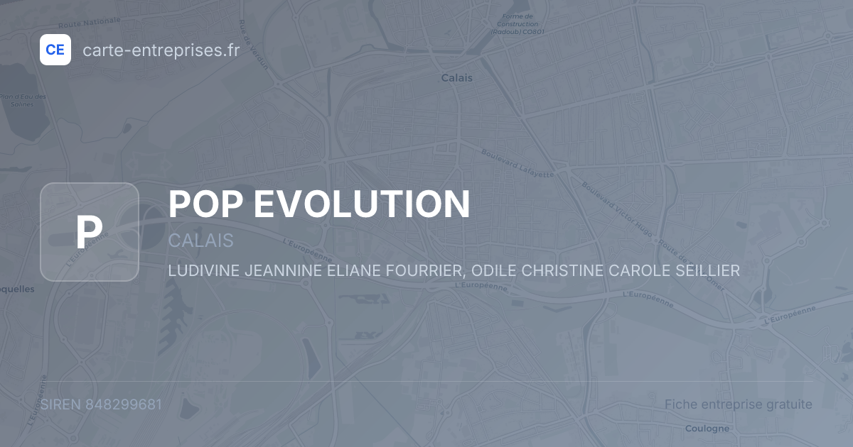 POP EVOLUTION — 848299681 — fiche entreprise