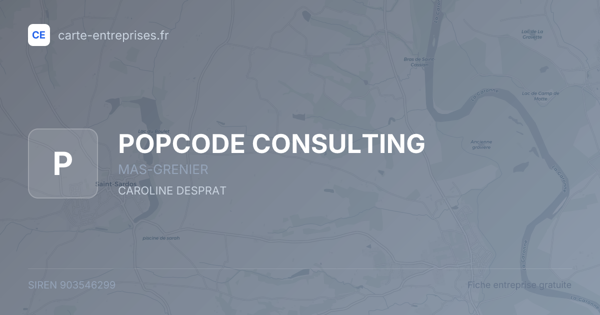 POPCODE CONSULTING — 903546299 — fiche entreprise