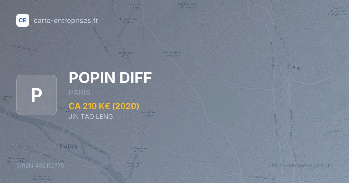 POPIN DIFF — 402112775 — fiche entreprise