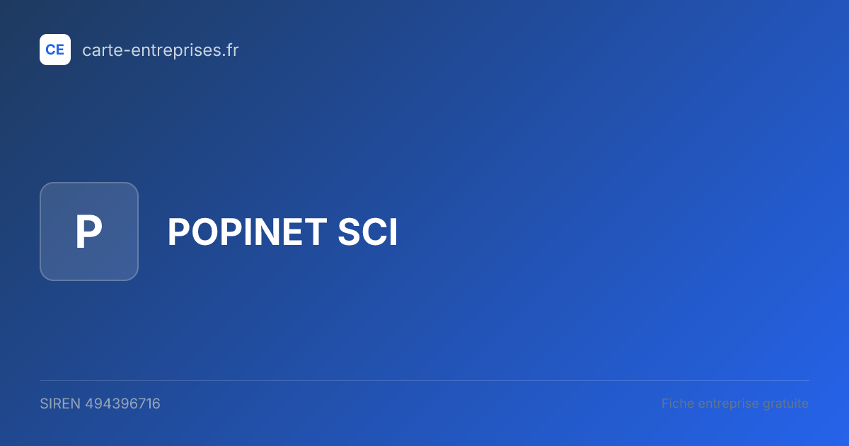 POPINET SCI — 494396716 — fiche entreprise