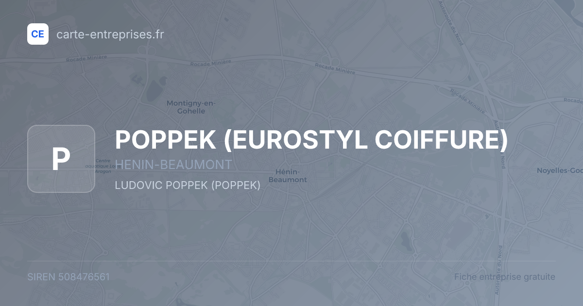 POPPEK (EUROSTYL COIFFURE) — 508476561 — fiche entreprise