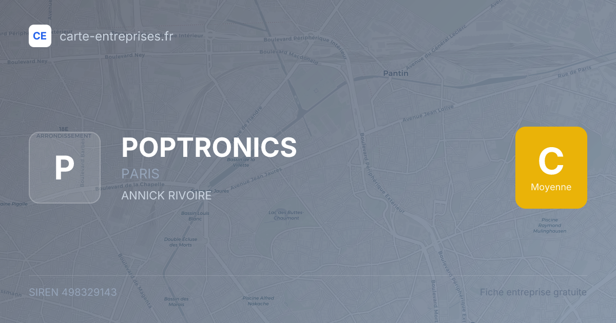 POPTRONICS — 498329143 — fiche entreprise