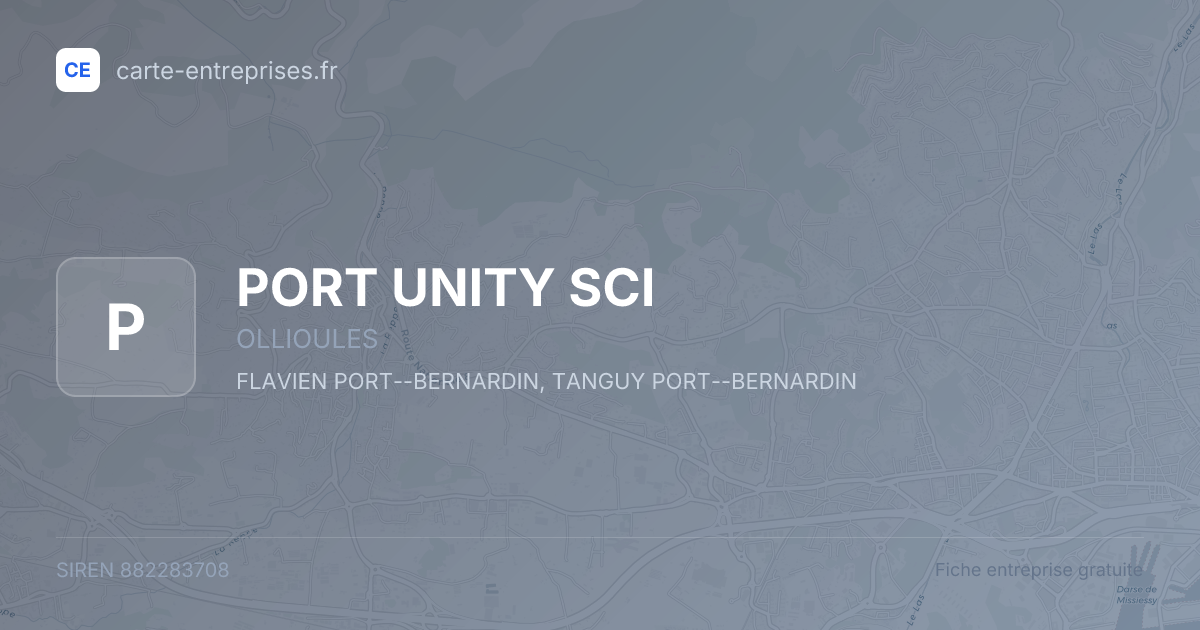 PORT UNITY SCI — 882283708 — fiche entreprise