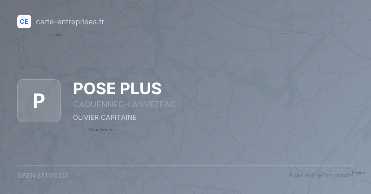 POSE PLUS — 831166335 — fiche entreprise