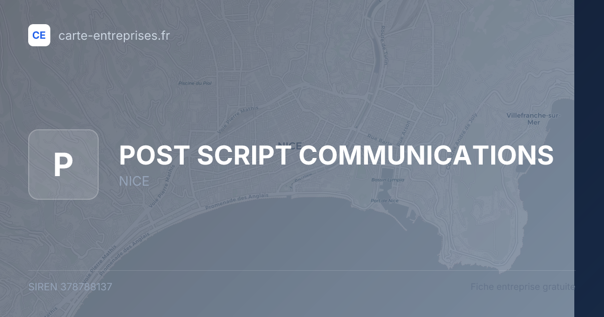POST SCRIPT COMMUNICATIONS — 378788137 — fiche entreprise