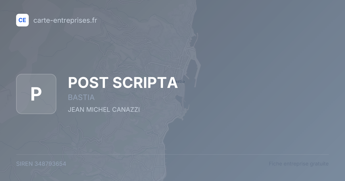 POST SCRIPTA — 348793654 — fiche entreprise