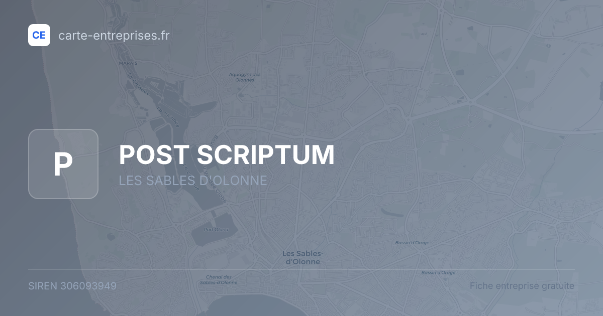 POST SCRIPTUM — 306093949 — fiche entreprise