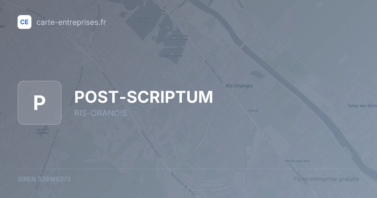 POST-SCRIPTUM — 339166373 — fiche entreprise