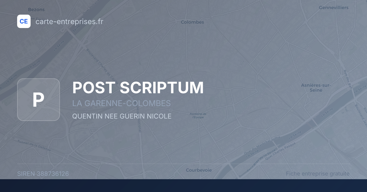POST SCRIPTUM — 388736126 — fiche entreprise