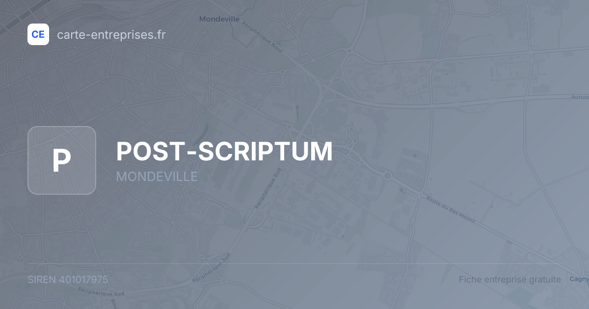 POST-SCRIPTUM — 401017975 — fiche entreprise