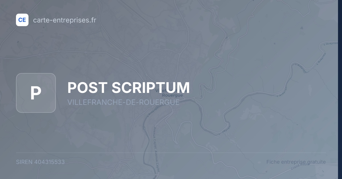 POST SCRIPTUM — 404315533 — fiche entreprise