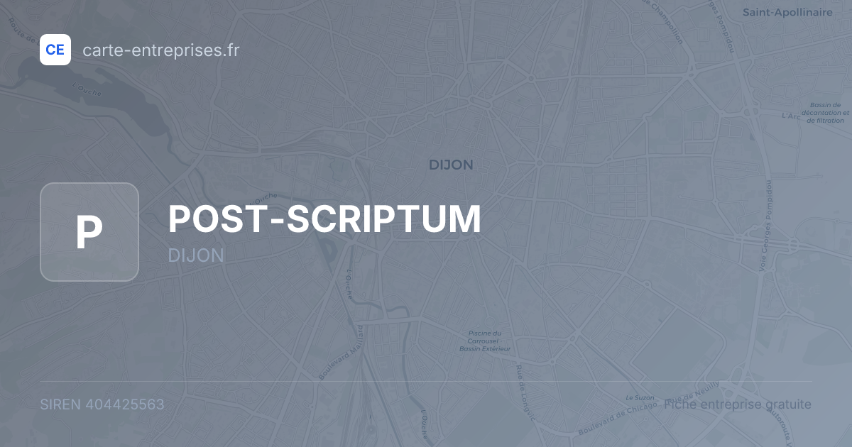 POST-SCRIPTUM — 404425563 — fiche entreprise