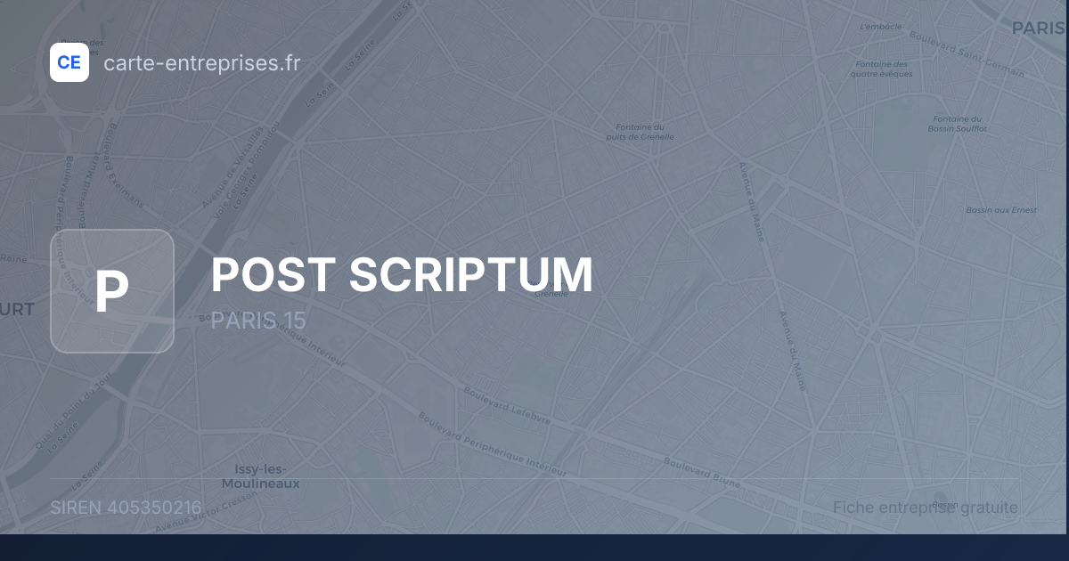 POST  SCRIPTUM — 405350216 — fiche entreprise