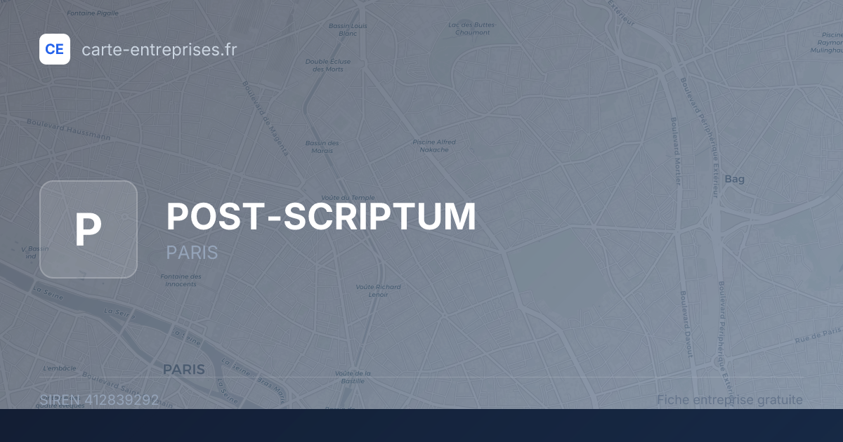 POST-SCRIPTUM — 412839292 — fiche entreprise