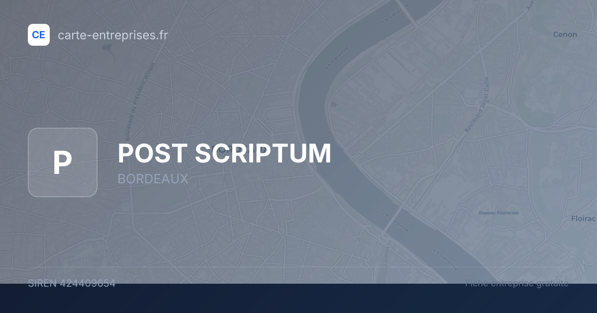 POST SCRIPTUM — 424409654 — fiche entreprise