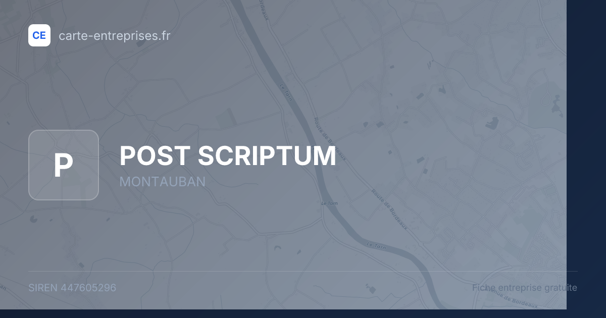 POST SCRIPTUM — 447605296 — fiche entreprise