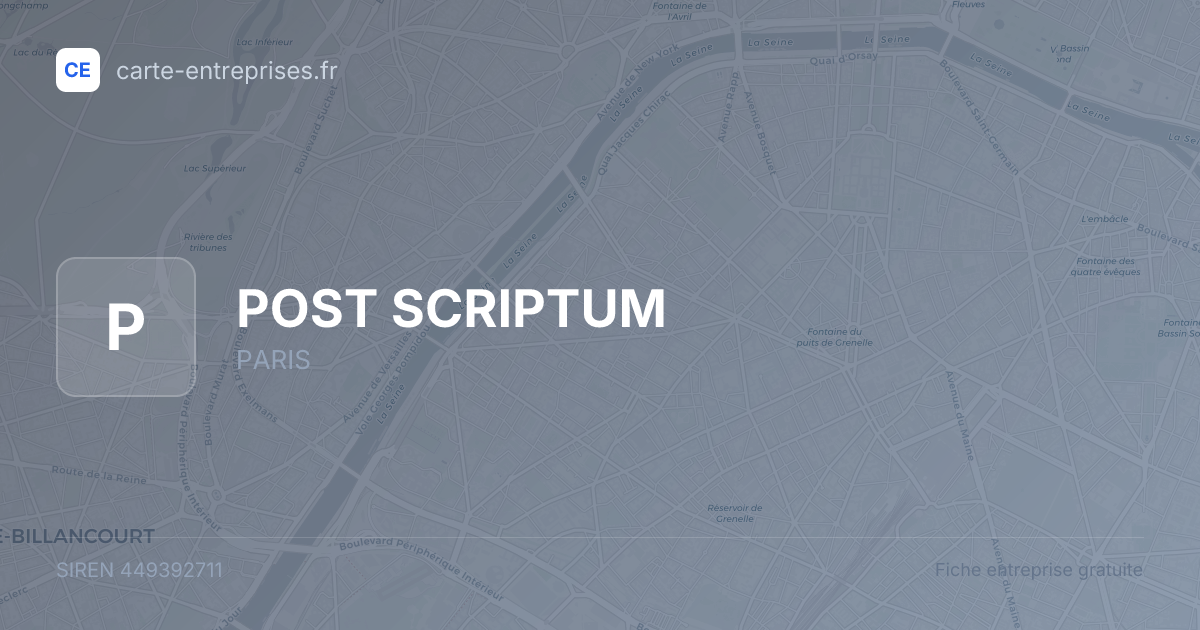 POST SCRIPTUM — 449392711 — fiche entreprise