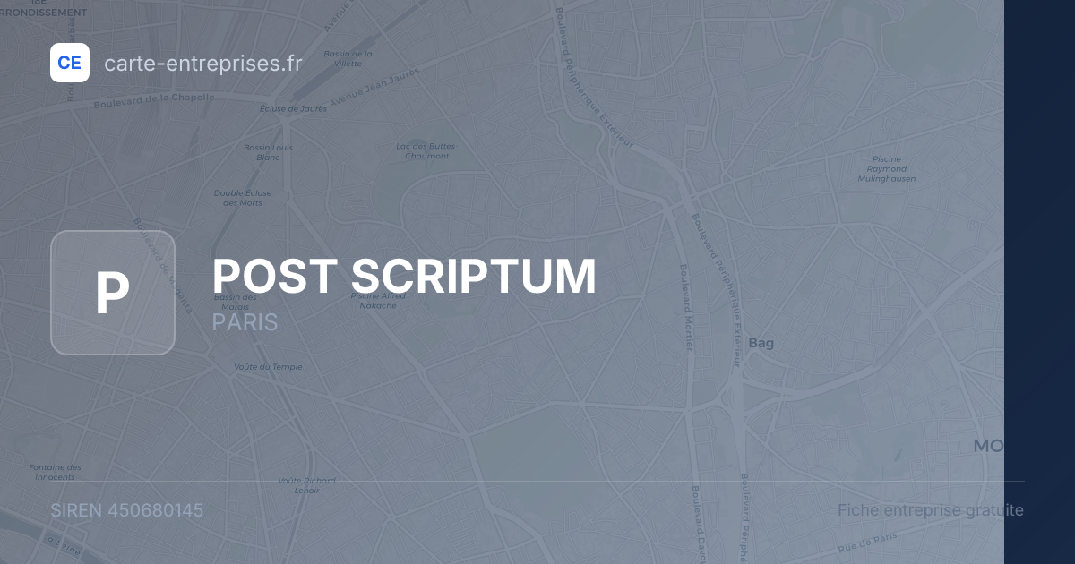 POST SCRIPTUM — 450680145 — fiche entreprise