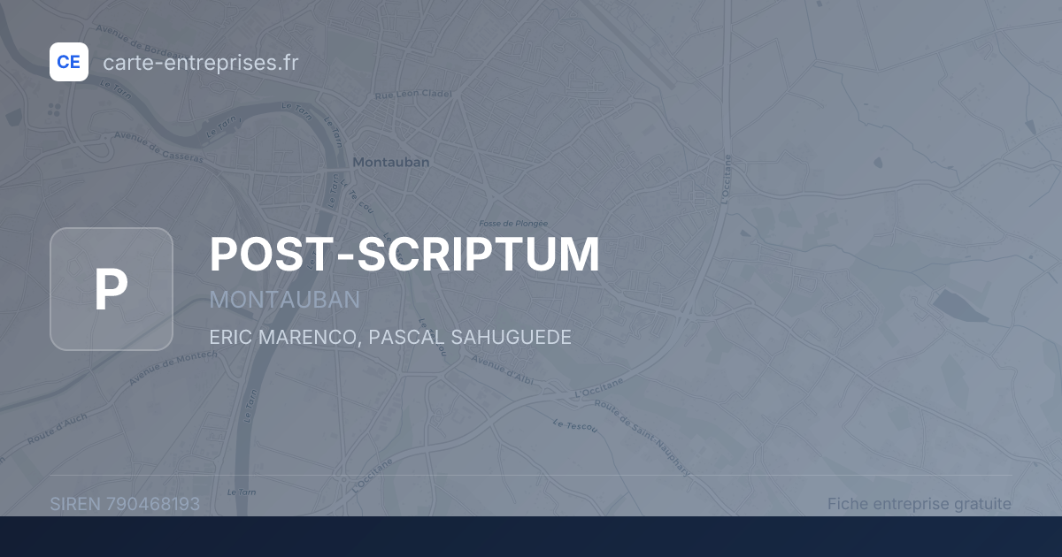 POST-SCRIPTUM — 790468193 — fiche entreprise