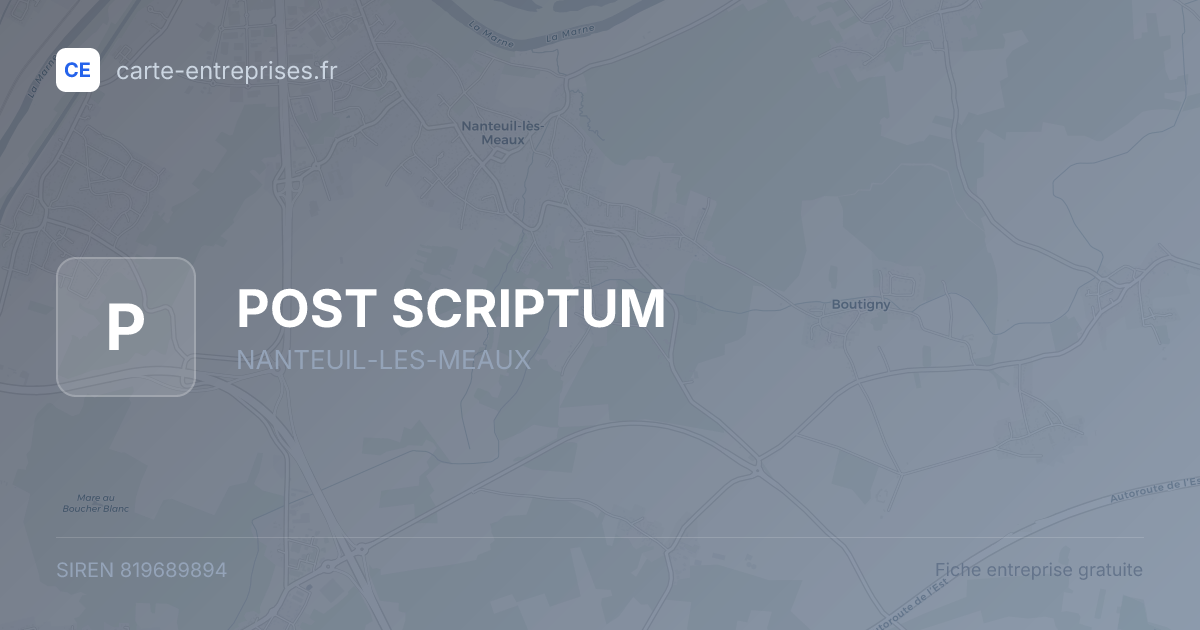 POST SCRIPTUM — 819689894 — fiche entreprise