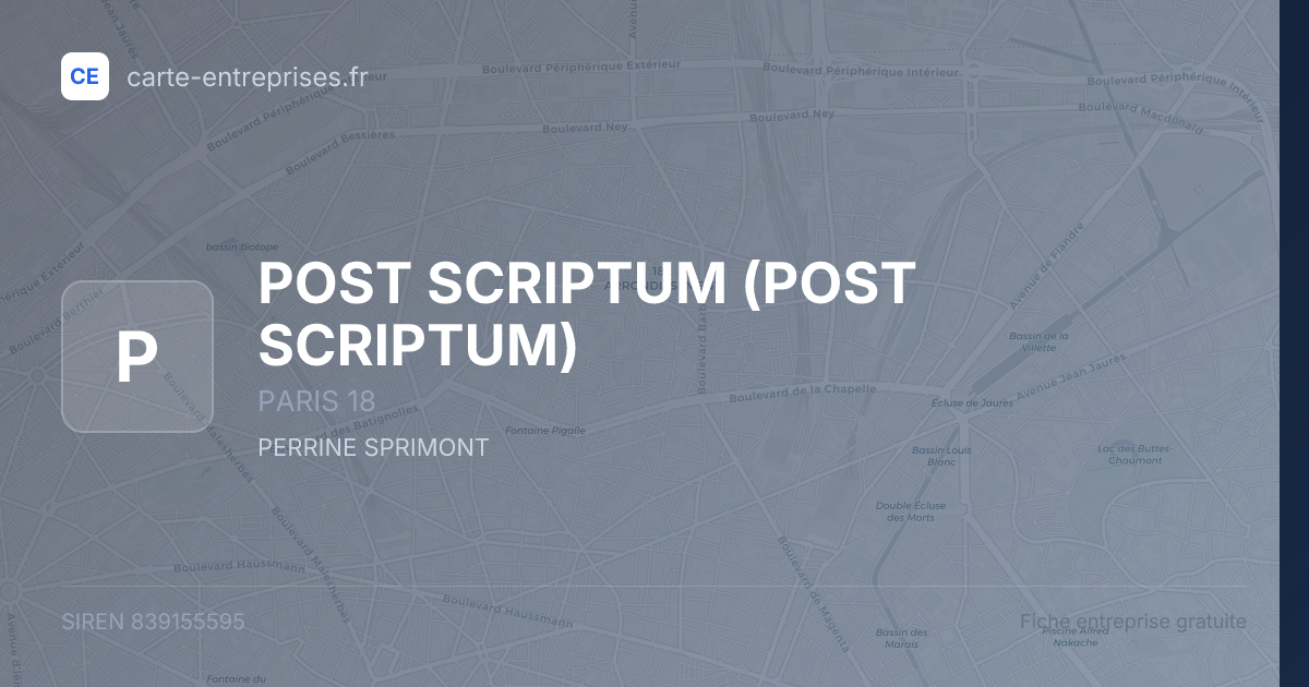 POST SCRIPTUM — 839155595 — fiche entreprise