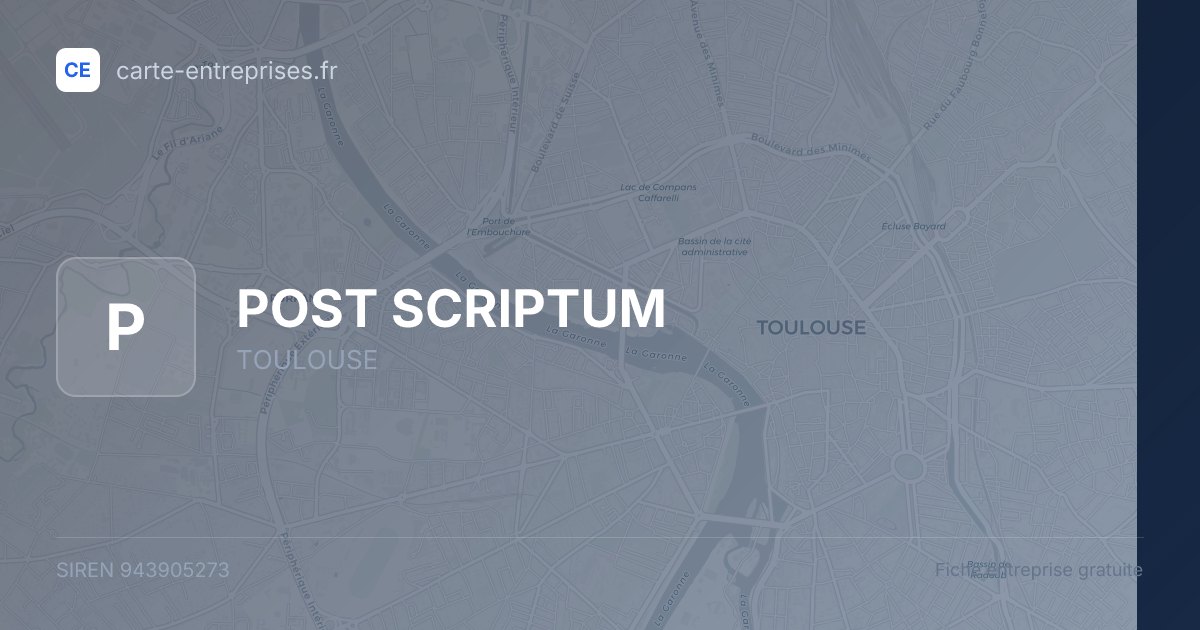 POST SCRIPTUM — 943905273 — fiche entreprise