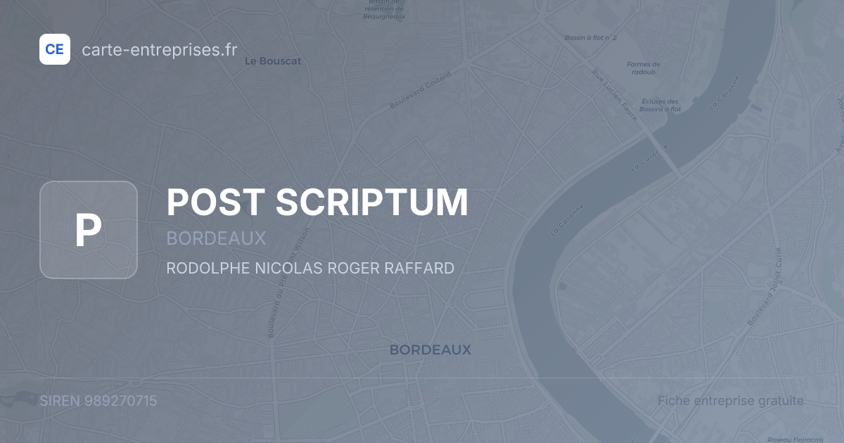 POST SCRIPTUM — 989270715 — fiche entreprise