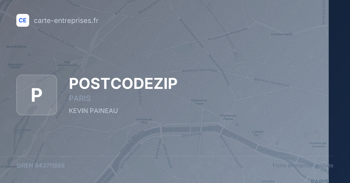 POSTCODEZIP — 843711888 — fiche entreprise