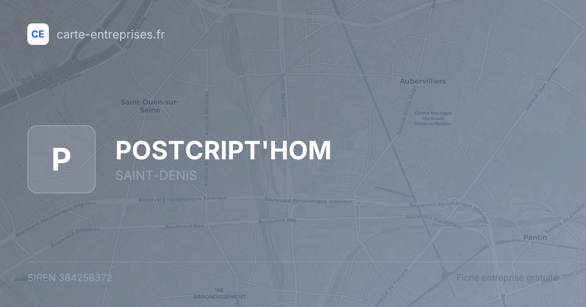 POSTCRIPT'HOM — 384258372 — fiche entreprise