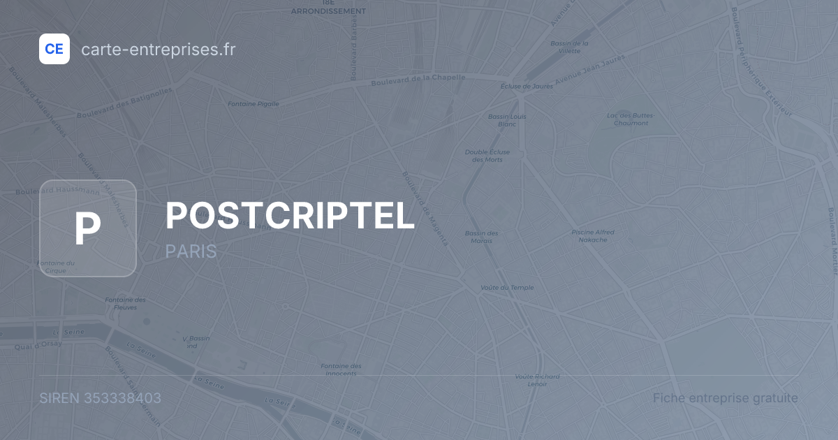 POSTCRIPTEL — 353338403 — fiche entreprise