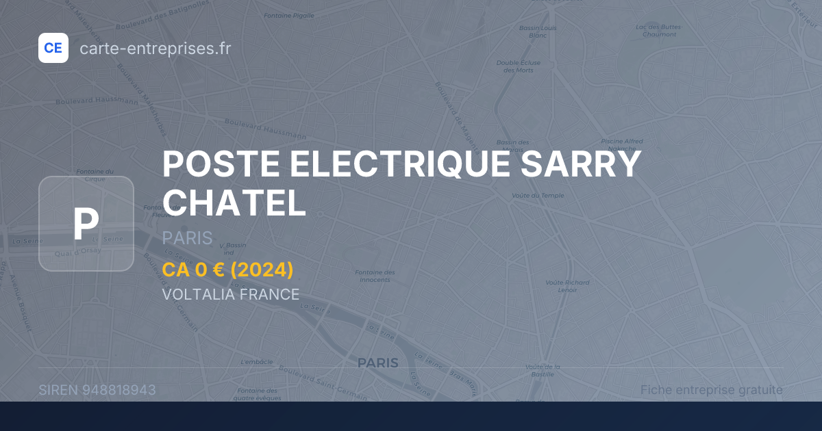 POSTE ELECTRIQUE SARRY CHATEL — 948818943 — fiche entreprise