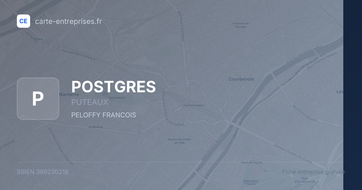 POSTGRES — 399230218 — fiche entreprise