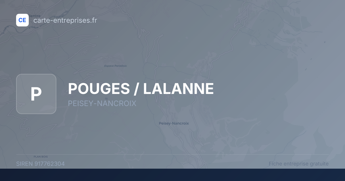 POUGES / LALANNE — 917762304 — fiche entreprise
