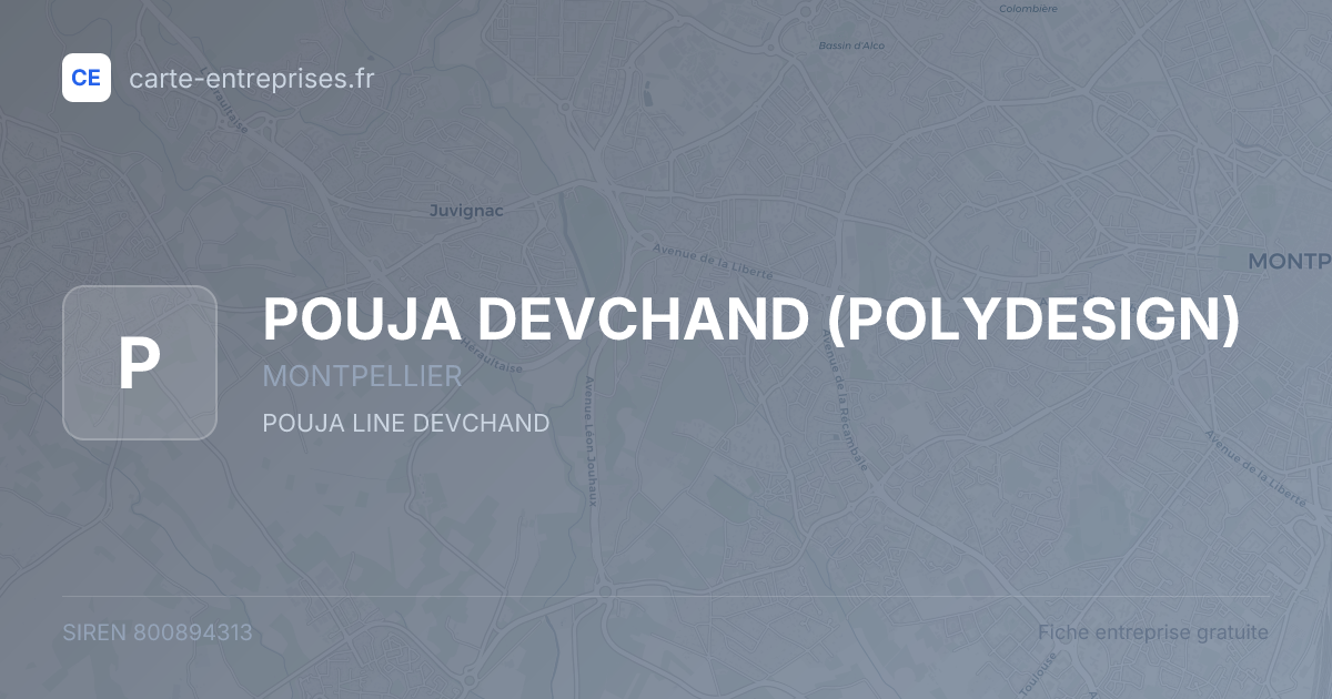 POUJA DEVCHAND (POLYDESIGN) — 800894313 — fiche entreprise