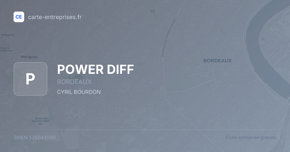 POWER DIFF — 525044590 — fiche entreprise
