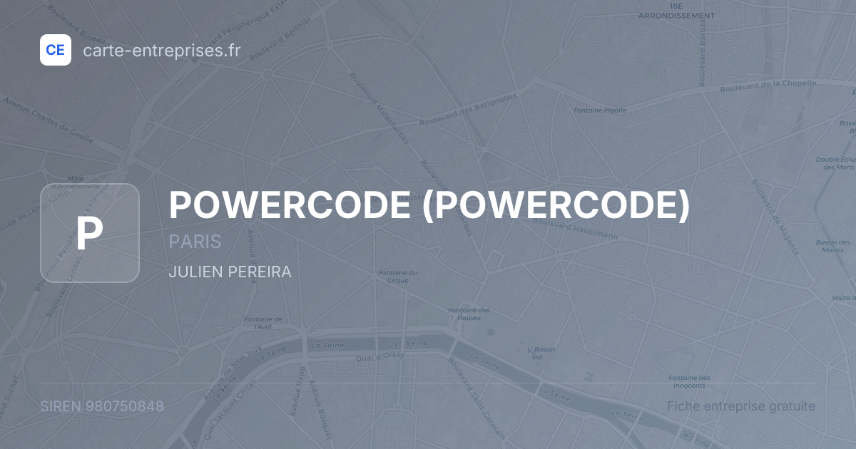 POWERCODE — 980750848 — fiche entreprise