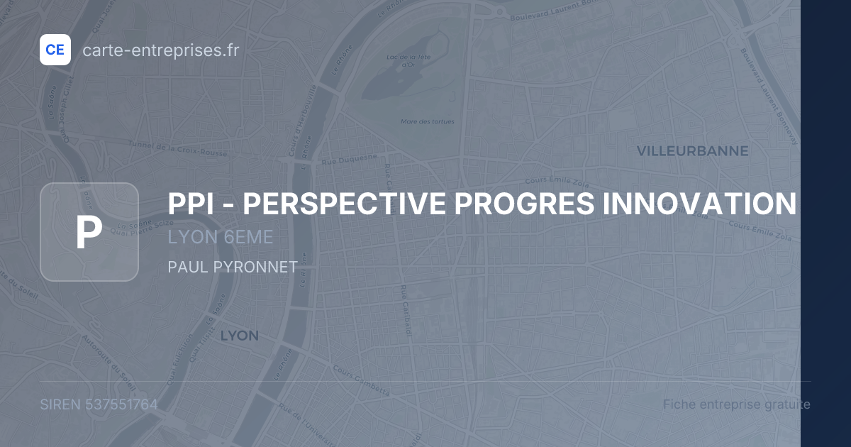 PPI - PERSPECTIVE PROGRES INNOVATION — 537551764 — fiche entreprise
