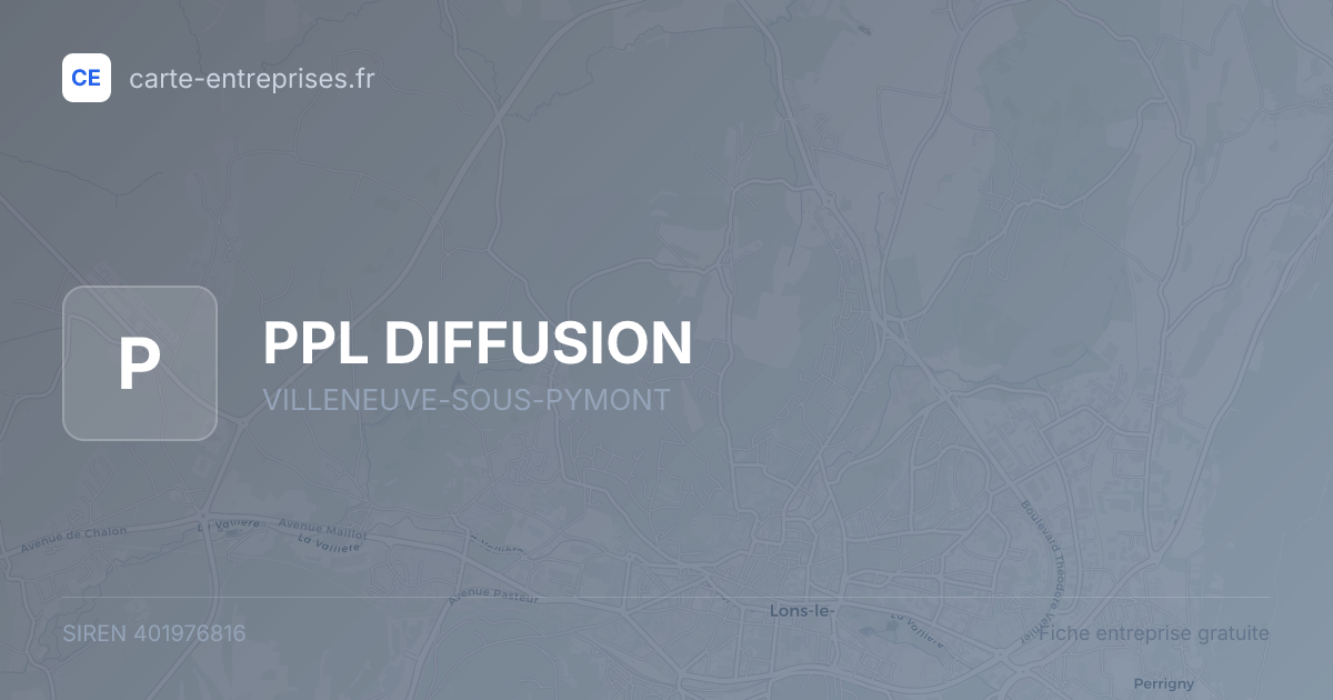 PPL DIFFUSION — 401976816 — fiche entreprise