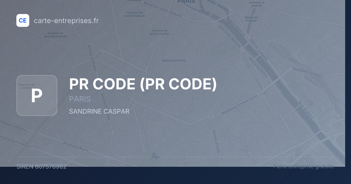 PR CODE — 807576962 — fiche entreprise