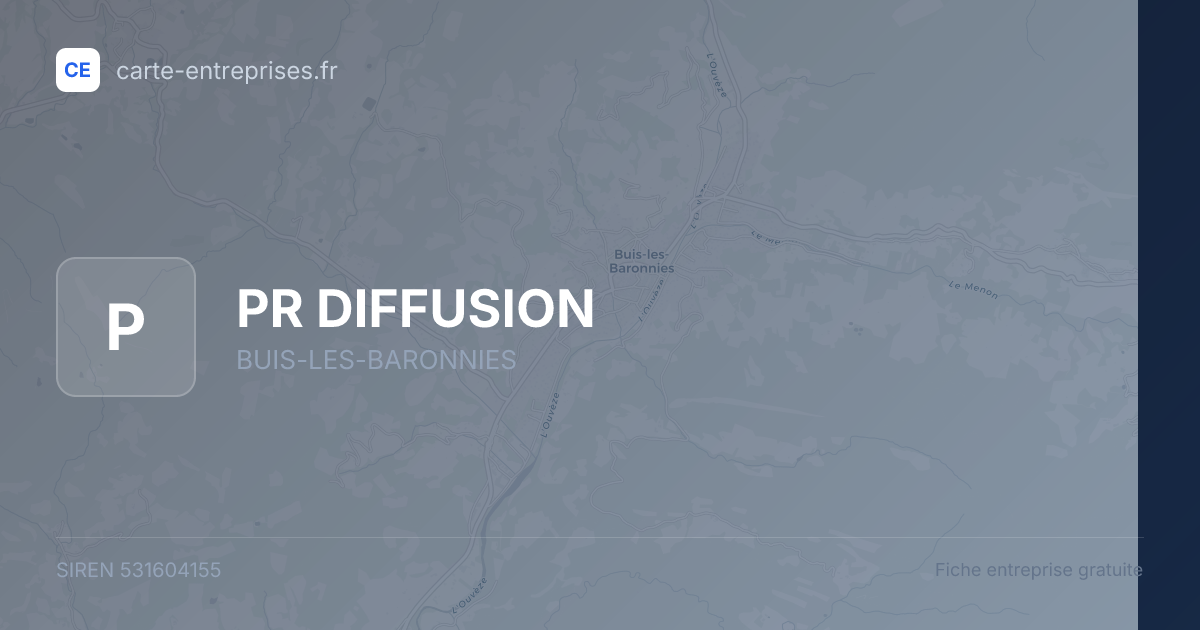 PR DIFFUSION — 531604155 — fiche entreprise