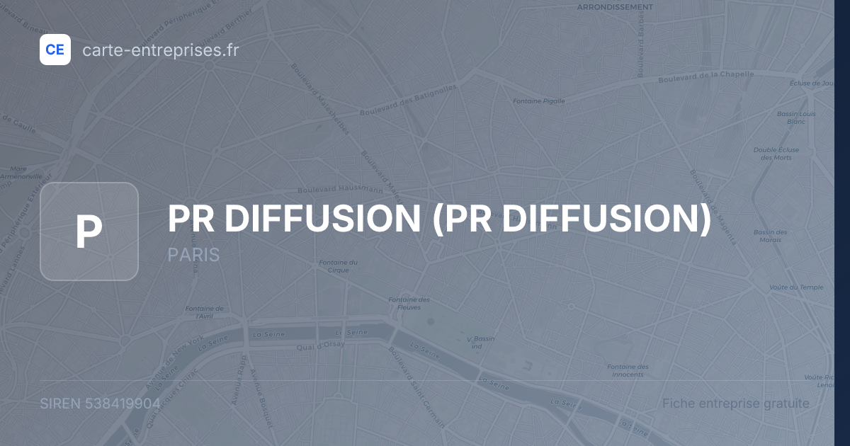 PR DIFFUSION — 538419904 — fiche entreprise