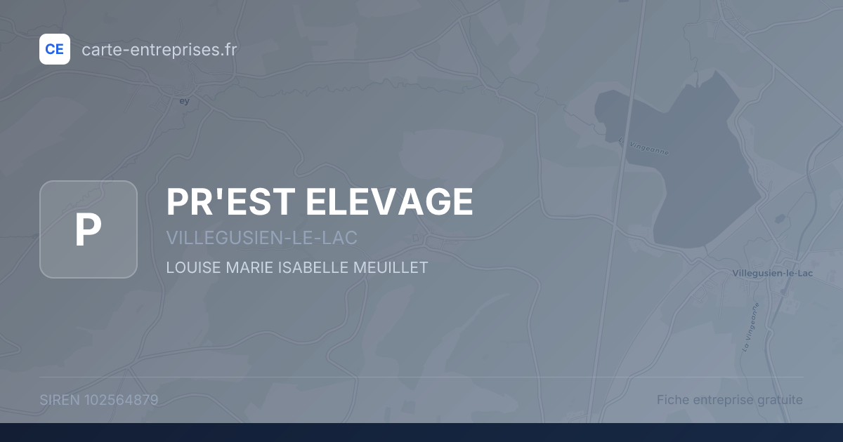 PR'EST ELEVAGE — 102564879 — fiche entreprise